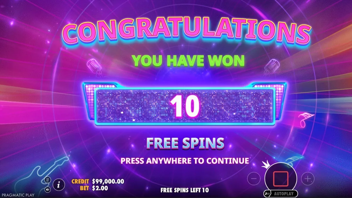 Interface do slot Idol Pop Fever com luzes neon e símbolos de ídolos pop