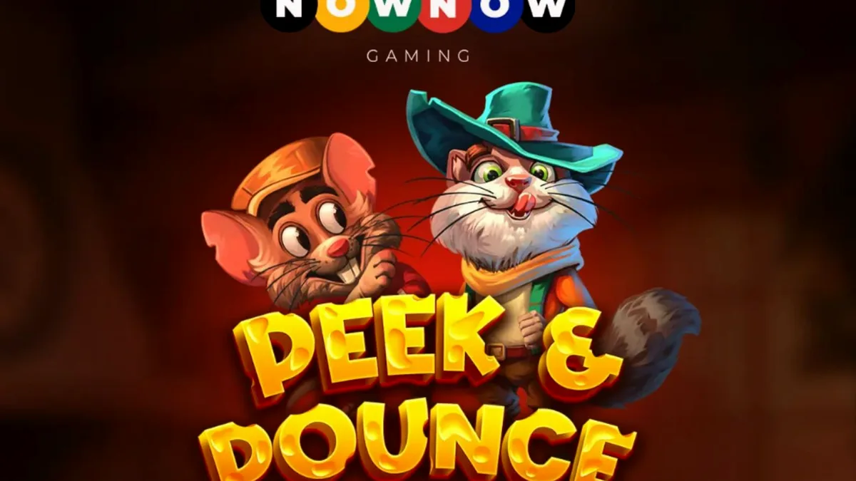 Cena animada do slot Peek & Pounce com o gato Señor Pounce e ratos em uma cozinha